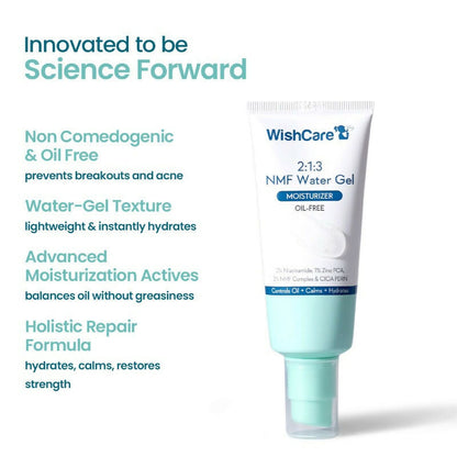 Wishcare 2:1:3 NMF Water Gel Moisturizer for Oily & Sensitive Skin, Oil-Free