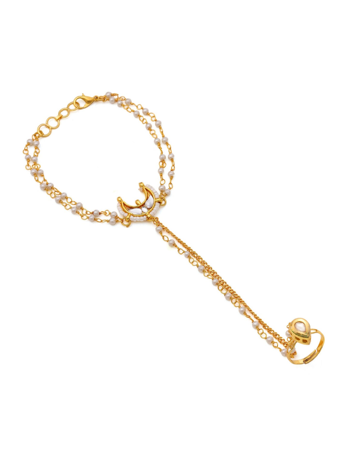Ruby Raang Gold Chand Kundan Haath Phool