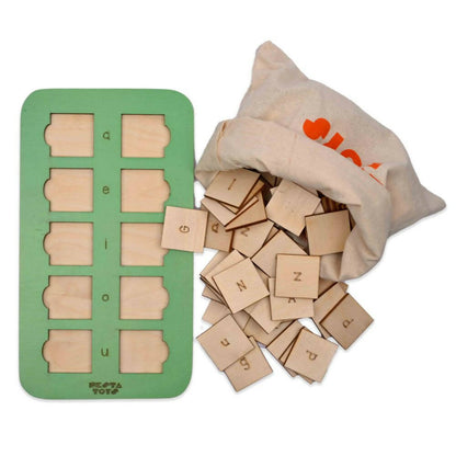 Nesta Toys CVC Board | 3 Letter Word Builder | Phonics Toy