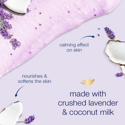 Dove Exfoliating Body Polish Scrub With Crushed Lavender And Coconut Milk
