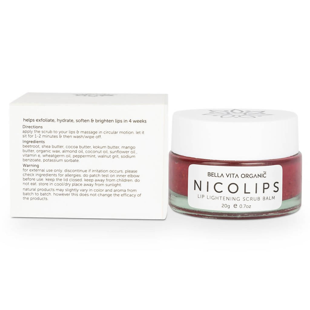 Bella Vita Organic NicoLips Lip Lightening Scrub Balm - 20 gms