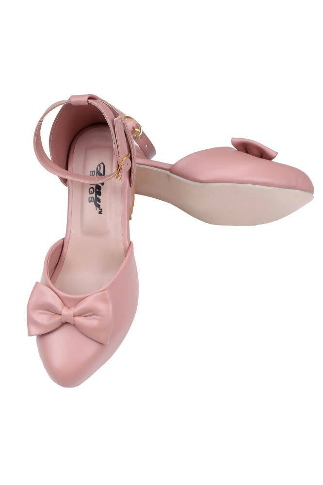 Tiny Bugs Girls Bow Embellished Ballerinas - Peach