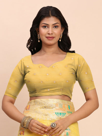 Shree Shyam Fashion Linen Cotton Yellow Saree