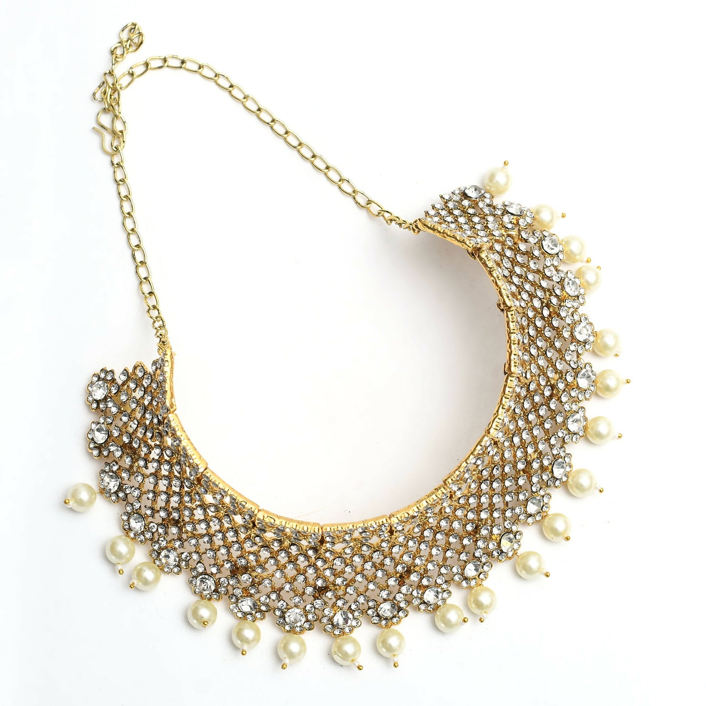 Mominos Fashion Johar Kamal Traditional Rajwadi Design Heavy Golden Necklace Set