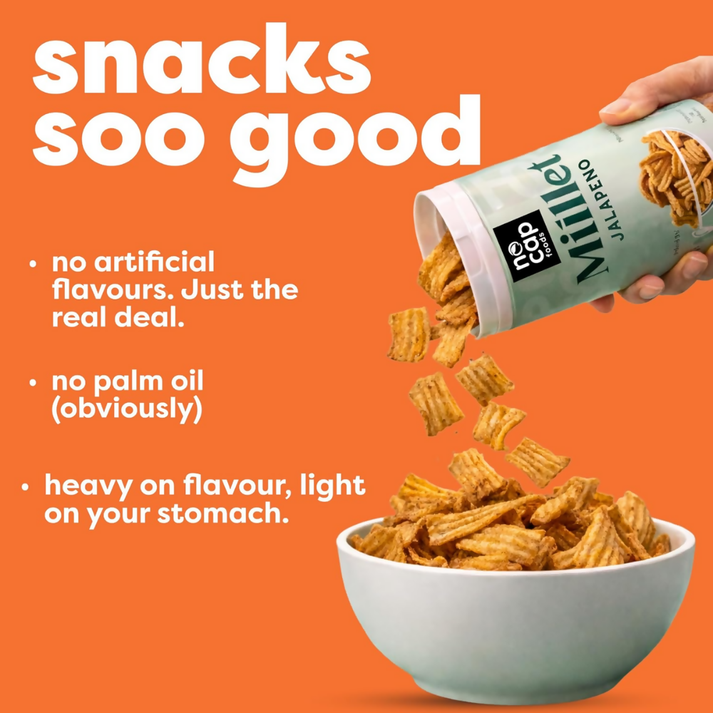 Nocap foods Healthy Chips - Millet Jalapeno