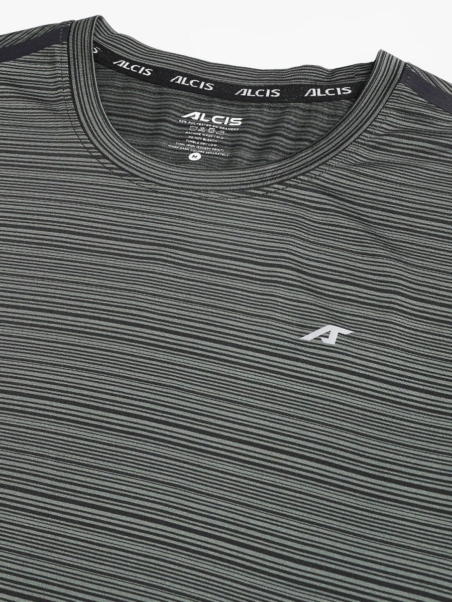 Alcis Men Stretch-X Anti-Static Slim-Fit Round Neck Running T-Shirt