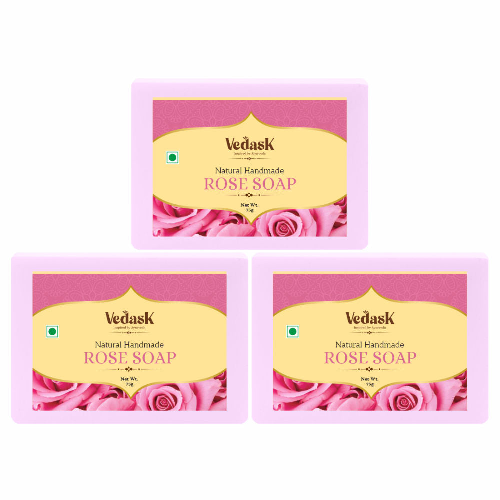 Vedask Organic Handmade Rose Bath Soap