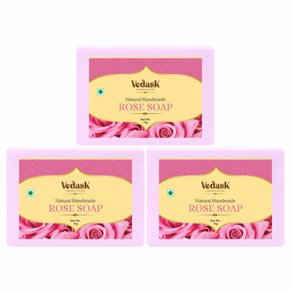Vedask Organic Handmade Rose Bath Soap