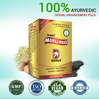Deemark Musli Pro Ayurvedic Capsules to Improve Desire & Drive in Men and Women