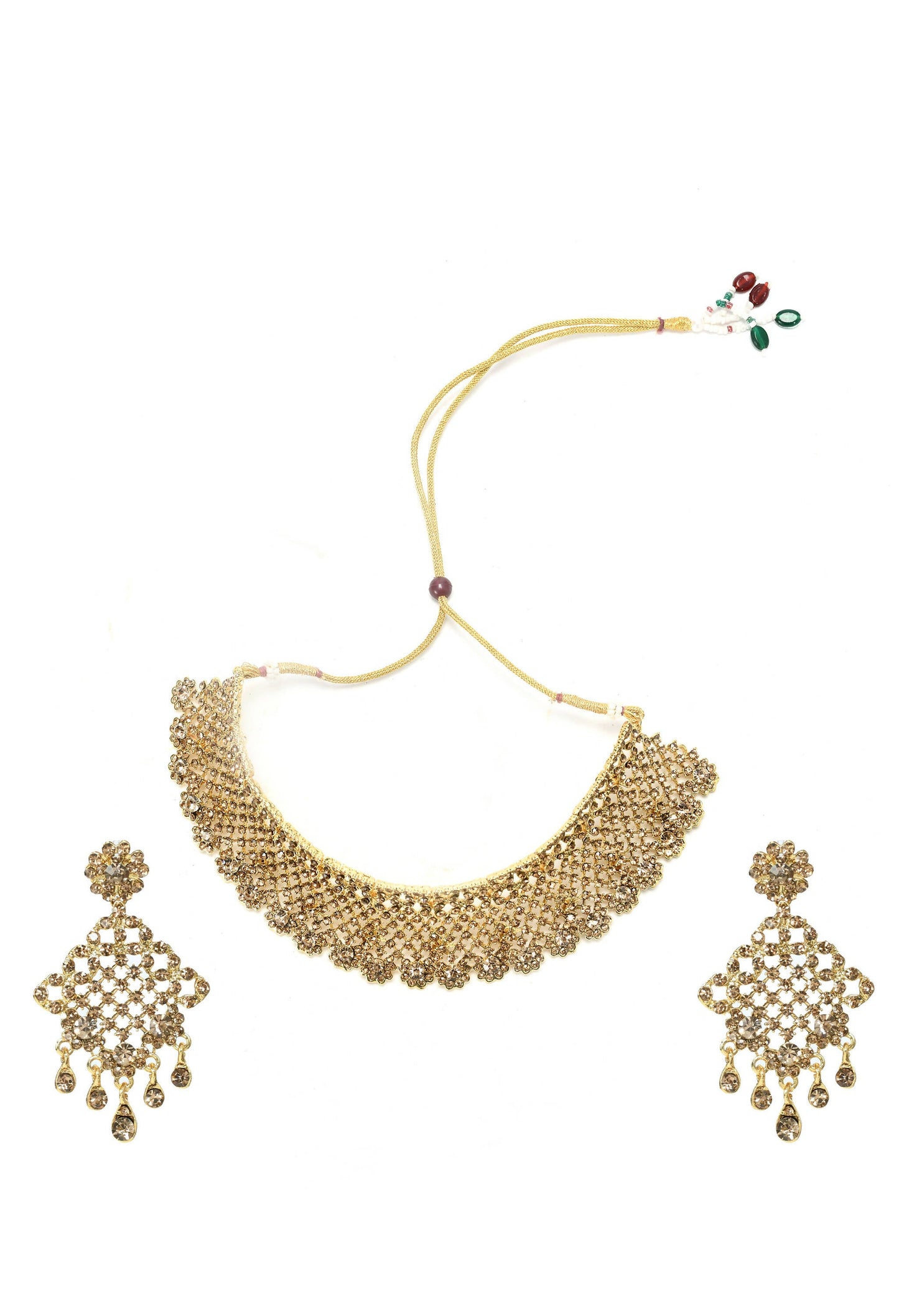 Mominos Fashion Johar Kamal Traditional Rajwadi Design Heavy Golden Color Choker Set