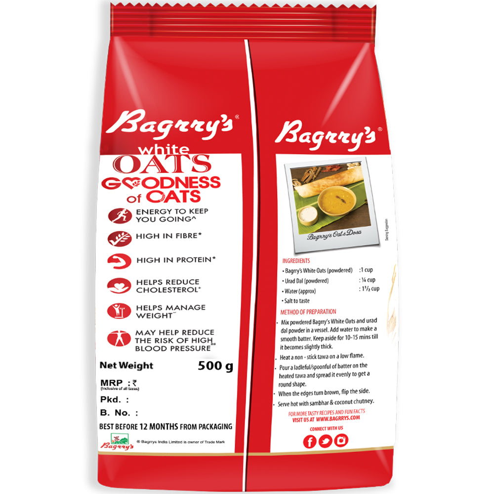 Bagrry's White Oats Pouch - 500 gms
