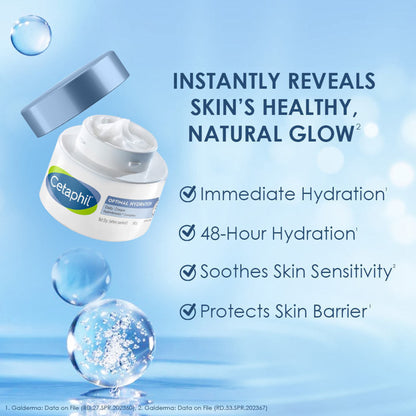 Cetaphil Optimal Hydration Daily Cream, Lightweight, Skin Barrier Protection with Hyaluronic Acid