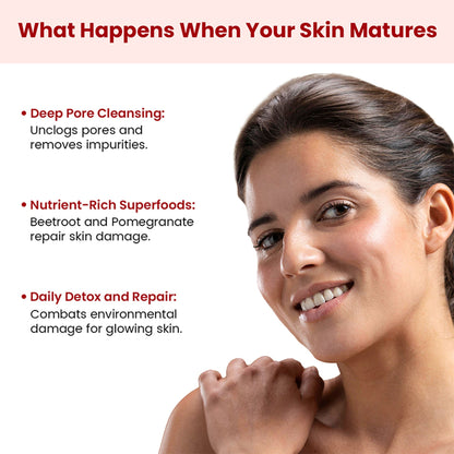 The Skin Story Beetroot Glow Foaming Face Wash For Dark Spots Anti-Aging Cleanses