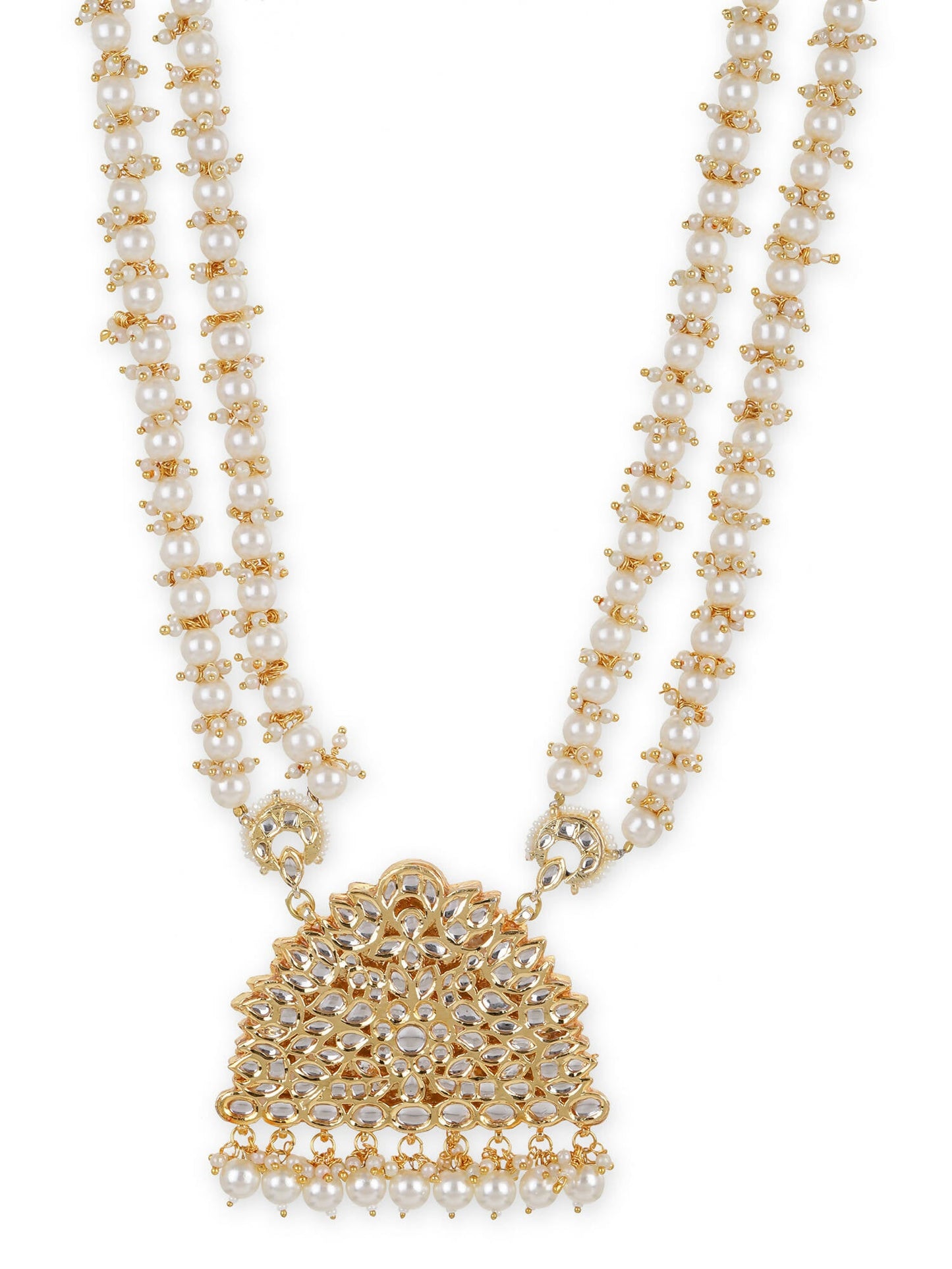 White Brass Gold-Polished Necklace - Ruby Raang