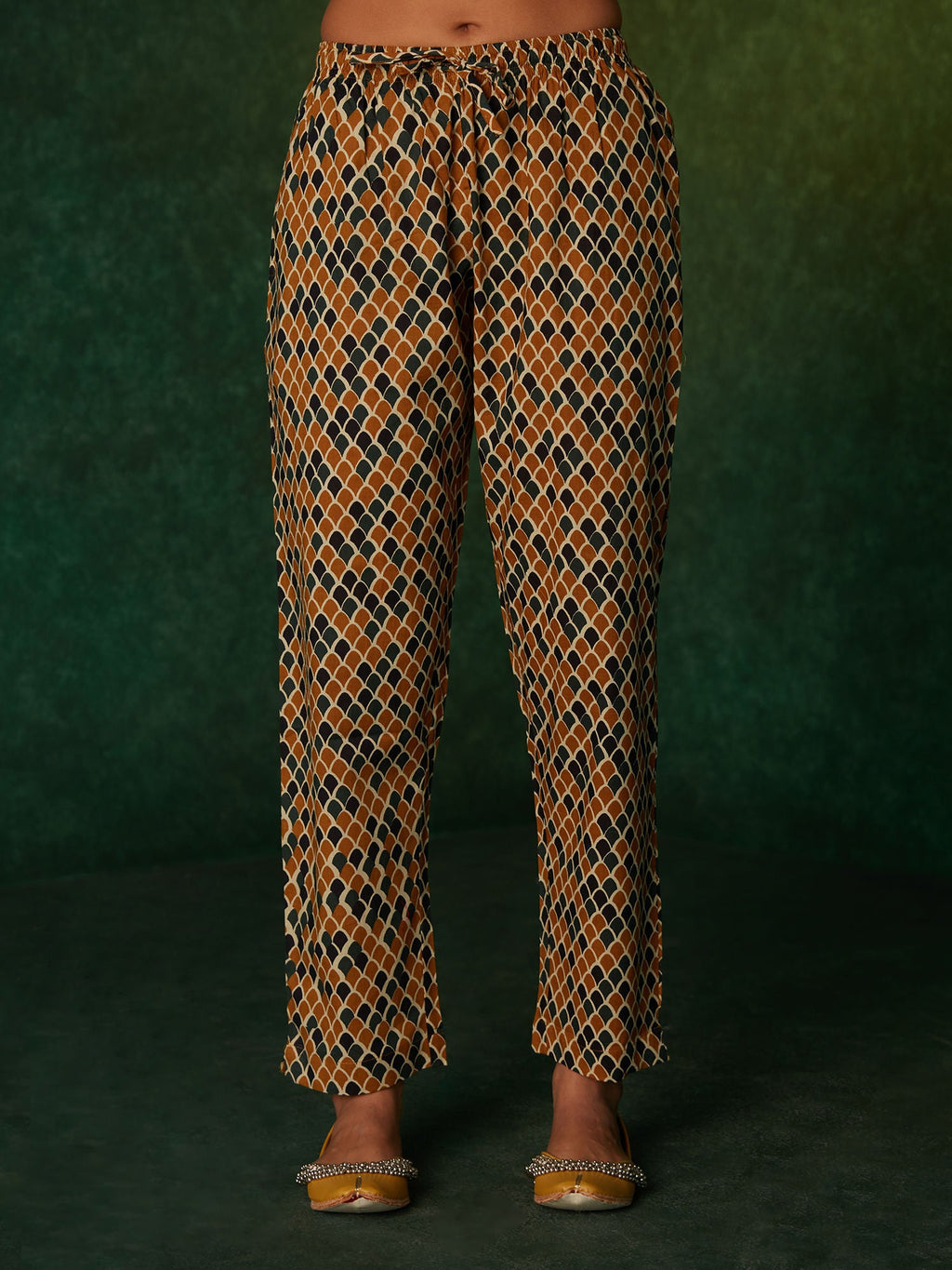 Likha Yellow Ikat Printed Straight Co-ord Set LIKSKD184 (Set of 2) - S