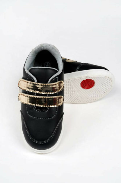 Tiny Bugs For Boys & Girls Double Velcro Sneakers - Black
