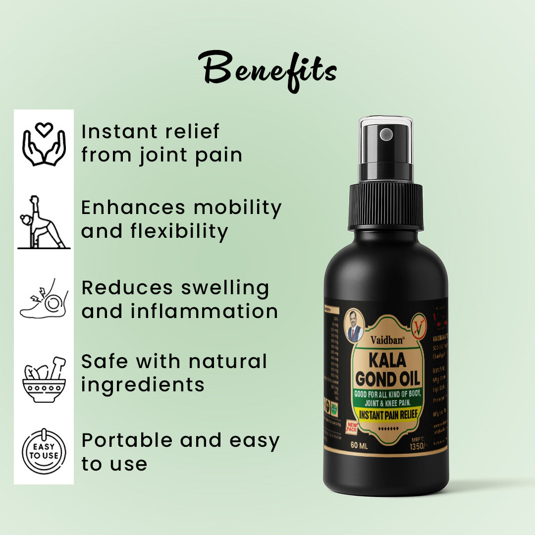 Vaidban Kala Gond Oil Joint Support - 60 ml