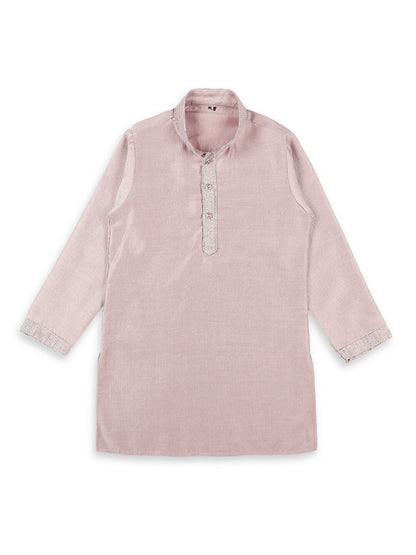 Joban Fashion Kids Island Embroidery Sequence Full Sleeves Kurta, Pyjama Set with Nehru Jacket - Pink
