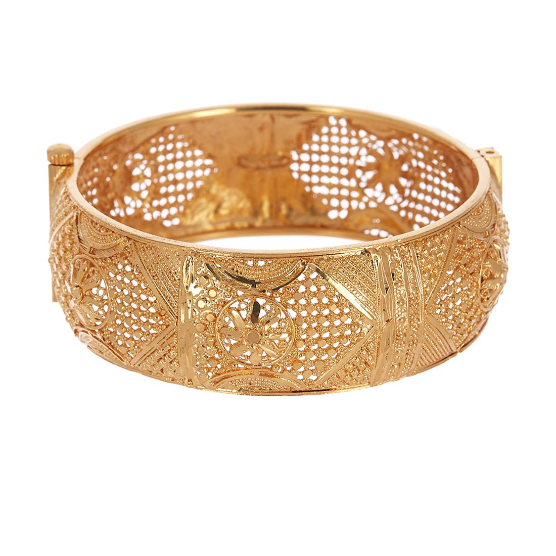 Gold-Polished Alloy Golden Handmade Beaded Bangle Set - The Pari