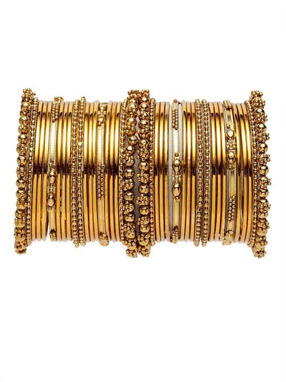 Gold-Polished Alloy Set Of 2 Devdass Gold Bangles - The Pari