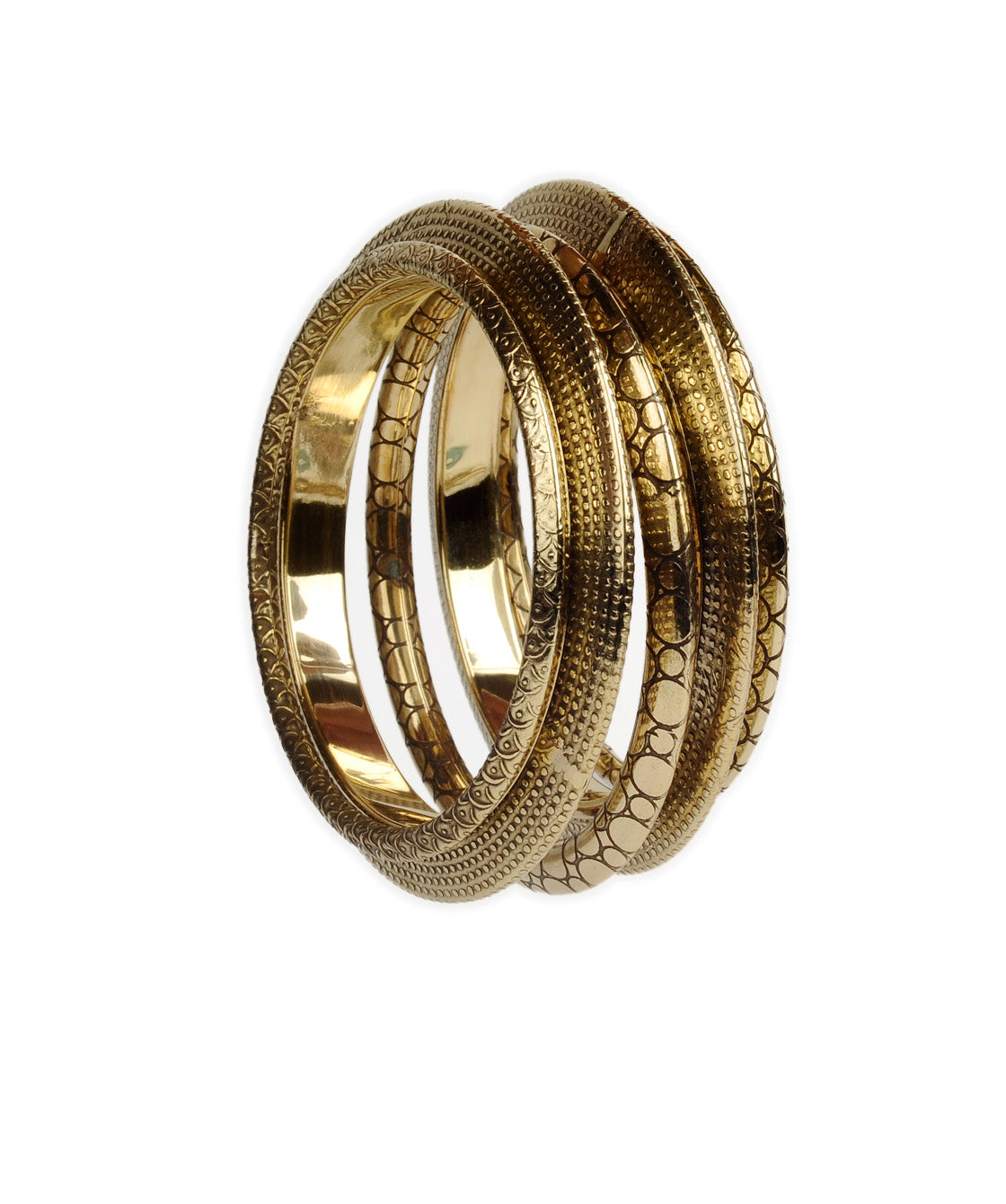 Brass Alloy Designer Brass Five Bangle Set - The Pari