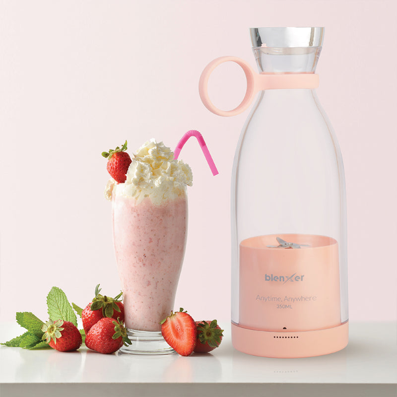 Classic Pink Mini Portable Juicer Blender with Wireless Charging | 350 ml
