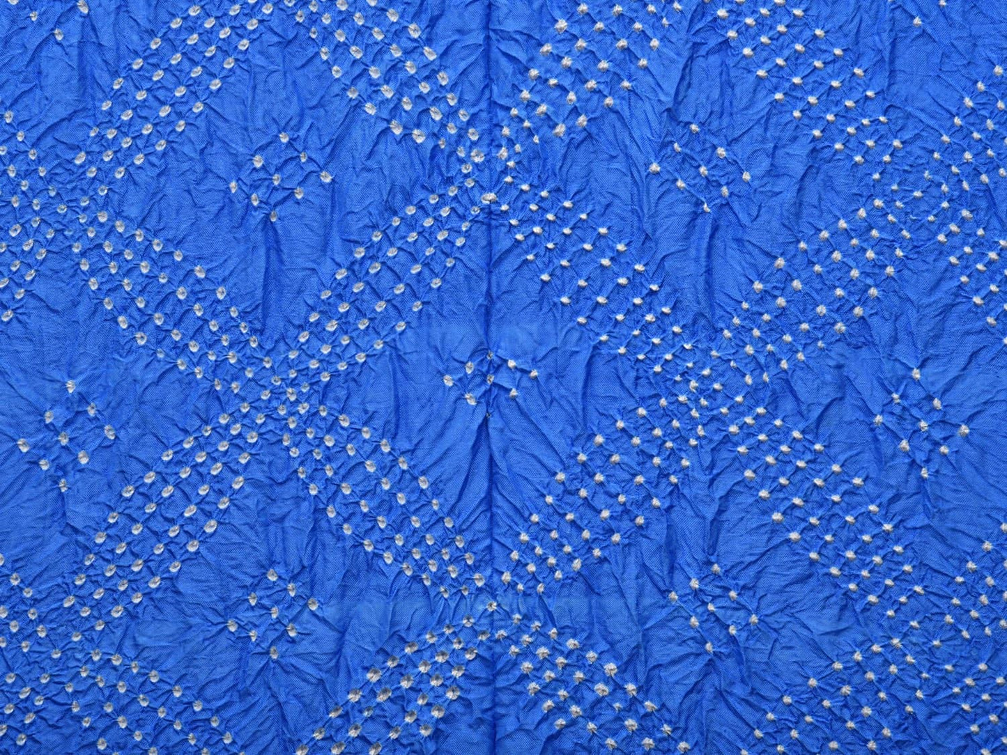 Blue Bandhani Kanchipuram Silk Handloom Dupatta with Border Design - Global Threads