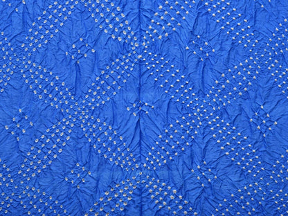 Blue Bandhani Kanchipuram Silk Handloom Dupatta with Border Design - Global Threads