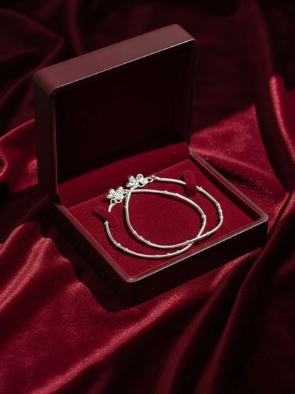 NVR Women Set of 2 Silver Plated Anklet