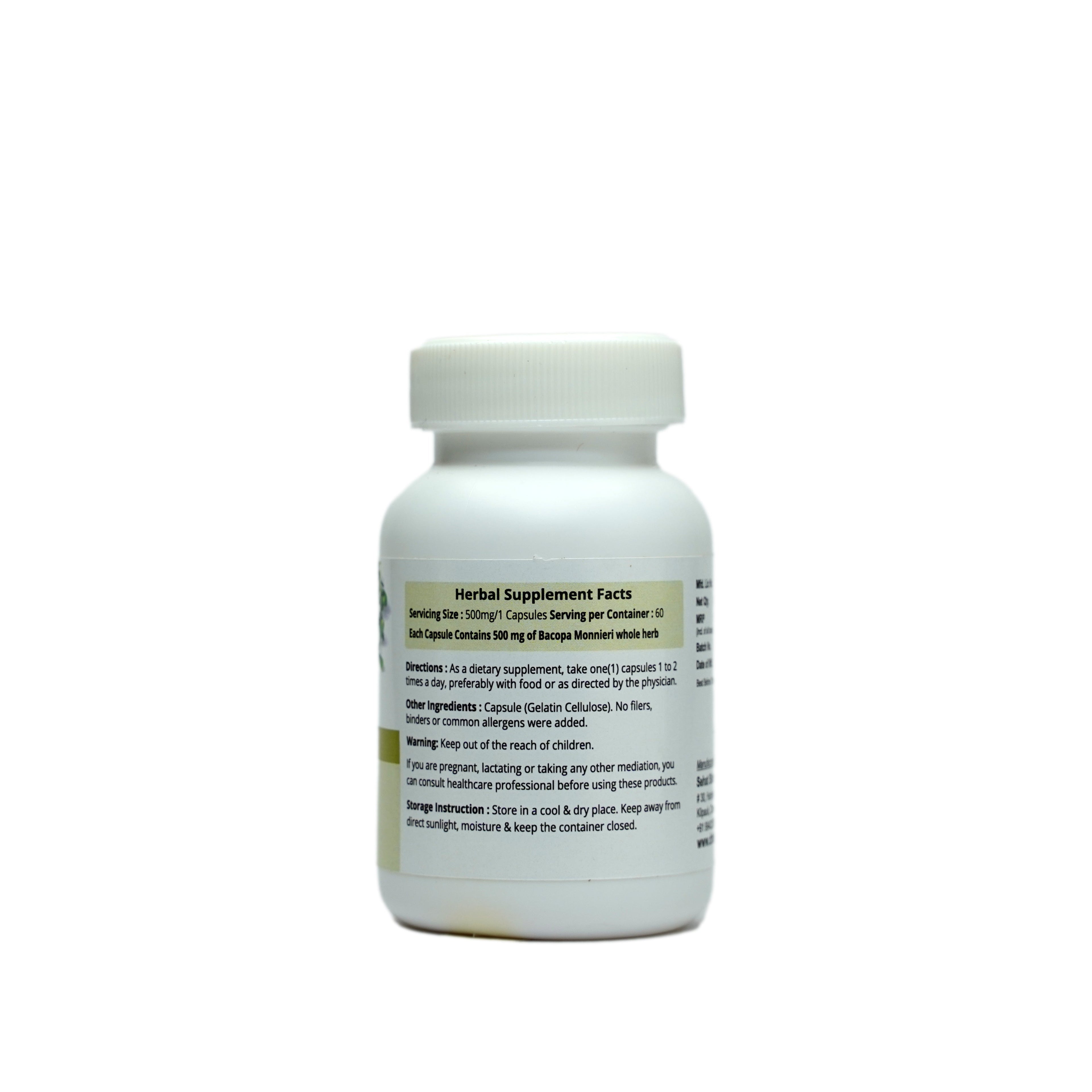 Dr. Talat's Brahmi - Memory Enhancer - 60 Capsules