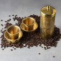 Zishta Brass Coffee Filter Medium and Davara Tumbler Combo