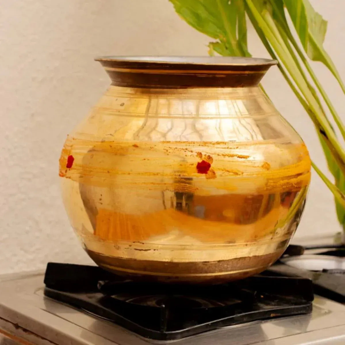 Zishta Brass Cooking Pot Pongal Pot - Medium