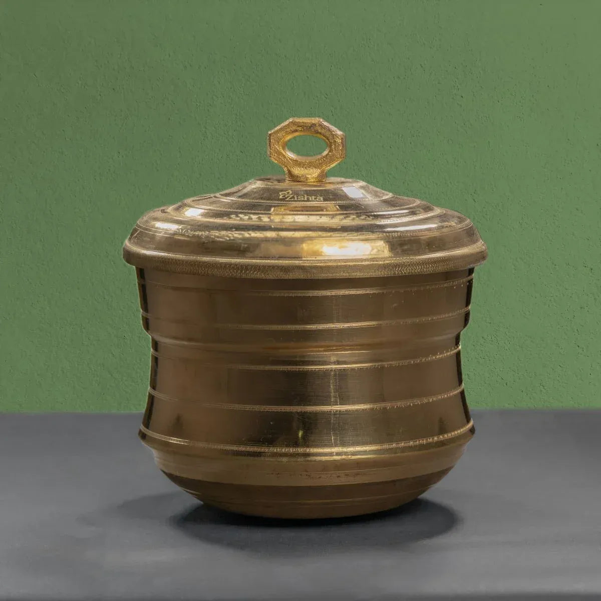 Zishta Traditional Idli Pathram Idli Cooker Steamer Polished Brass
