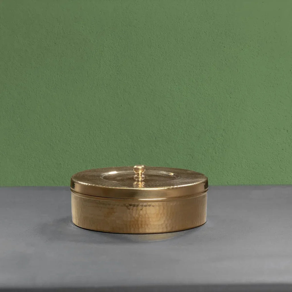 Zishta Traditional Brass Spice Box Masala Dabba Anjarai Petti
