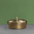Zishta Brass Spice Box Large with Tin Coating and Plate