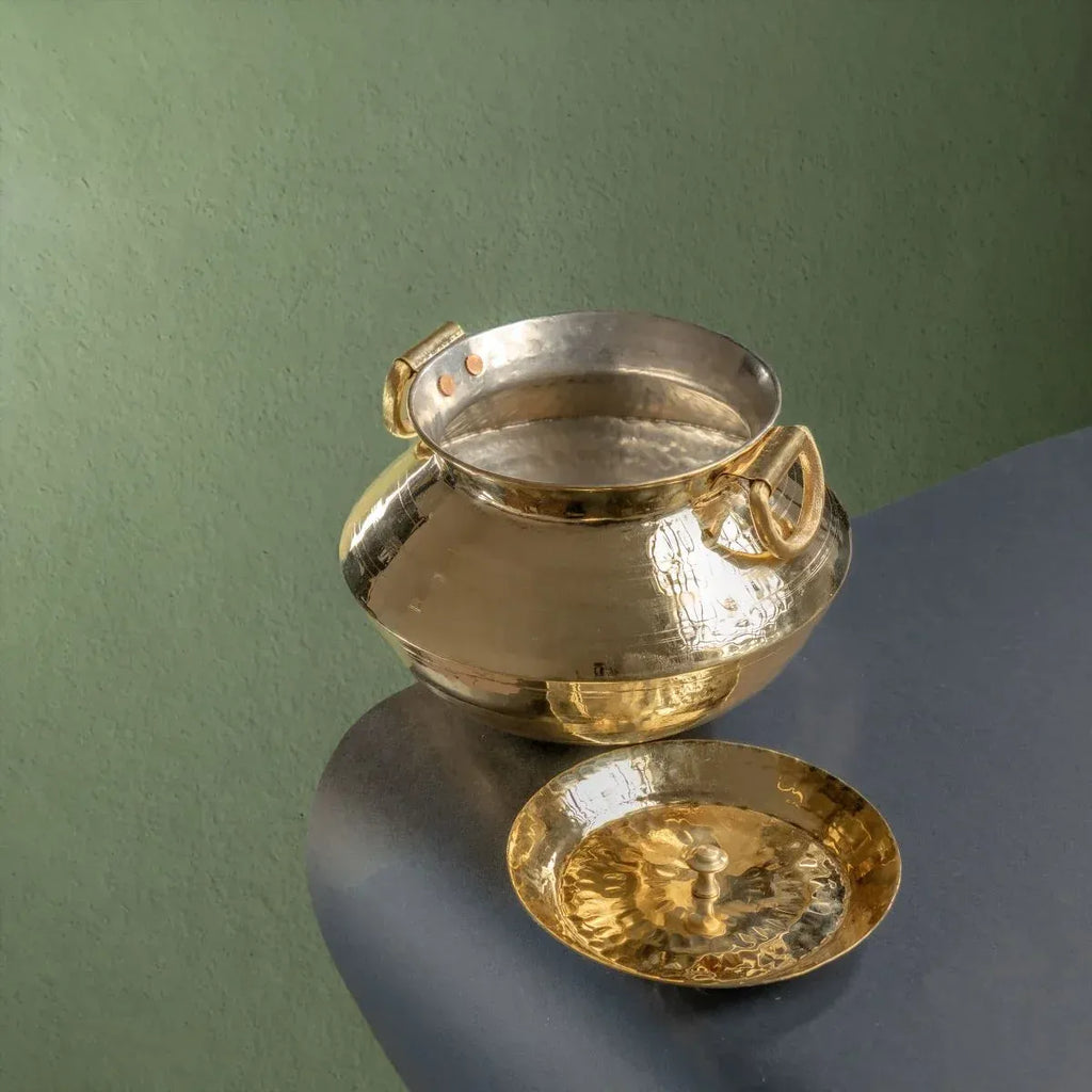 Zishta Brass Patili Handi with Lid