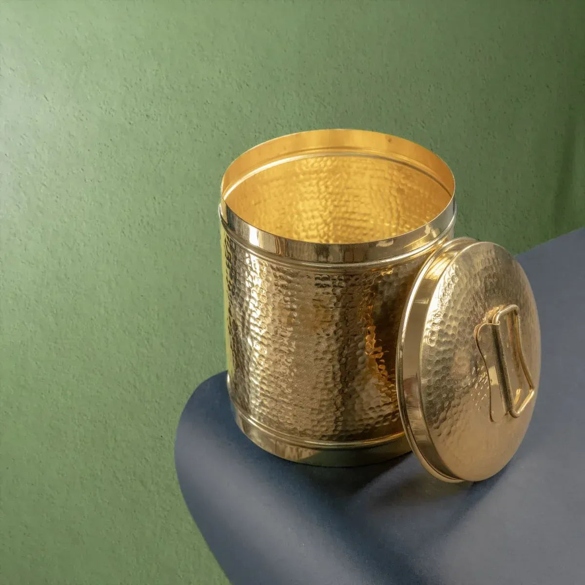 Zishta Brass Storage Pawali Drum Traditional Container - Small