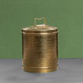 Zishta Brass Storage Pawali Drum Traditional Container - Small