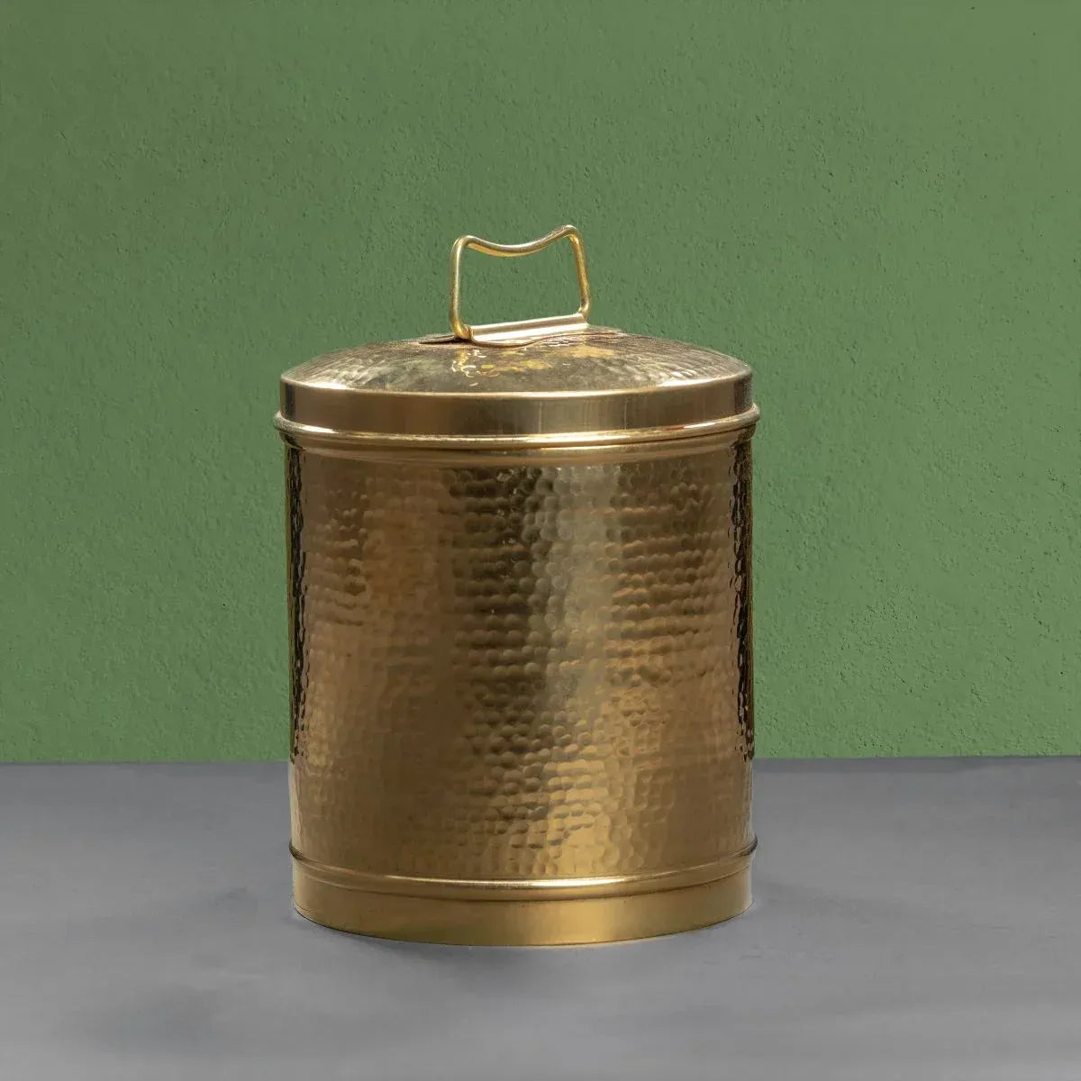Zishta Brass Storage Pawali Drum Traditional Container - Small