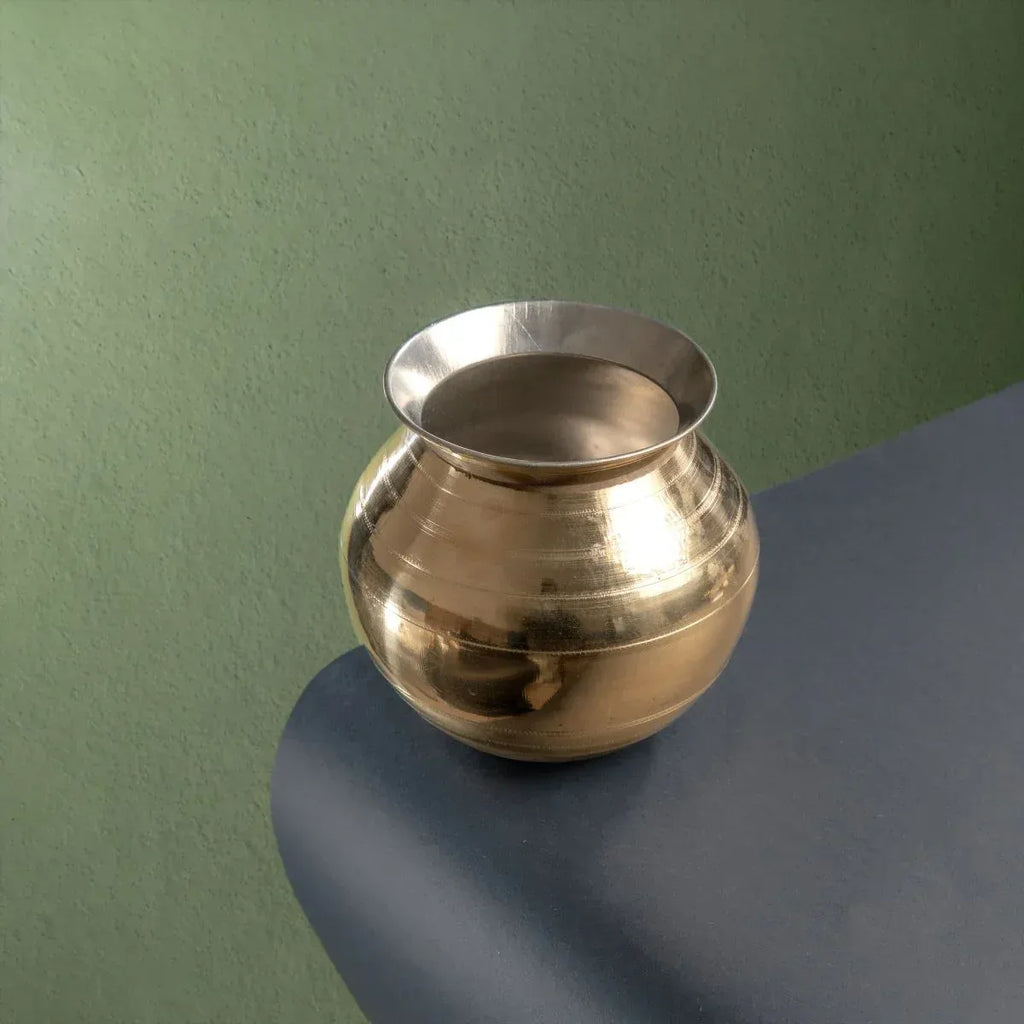 Zishta Brass Cooking Pot Pongal Pot - Medium
