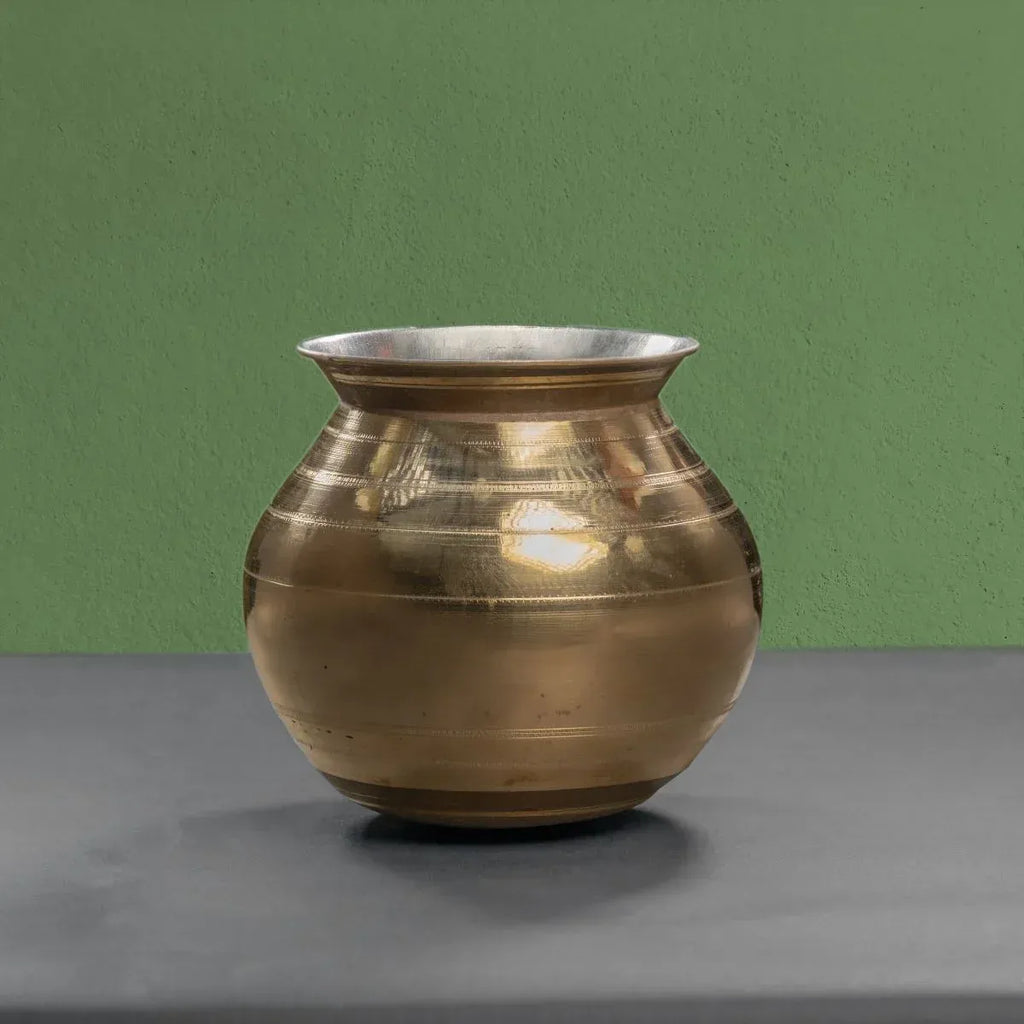 Zishta Brass Cooking Pot Pongal Pot - Medium