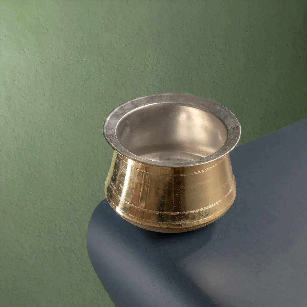 Zishta Brass Rice Pot with Tin Coating - Medium