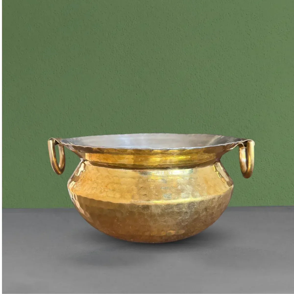 Zishta Brass Sipri with Lid Handcrafted Traditional Vessel