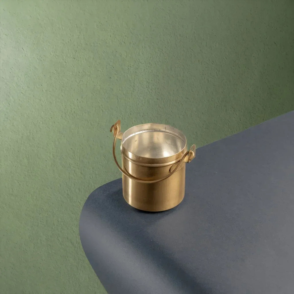 Zishta Brass Storage Container Antique Thooku Chatti