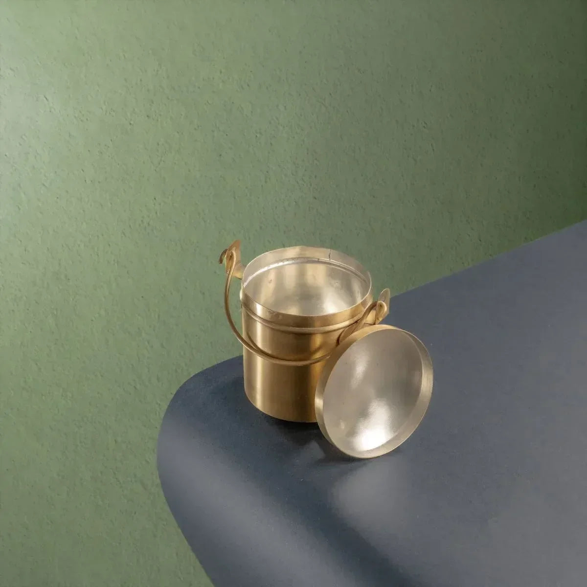 Zishta Brass Storage Container Antique Thooku Chatti