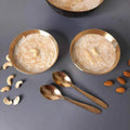 Zishta Bronze Kansa Dessert Bowls Set of 2 with Spoons