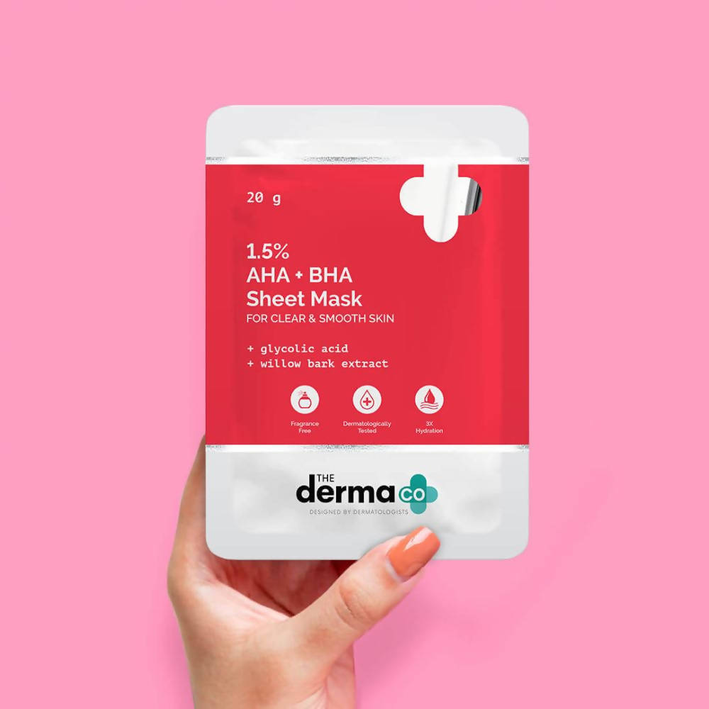 The Derma Co 1.5% AHA + BHA Sheet Mask - 20 gms