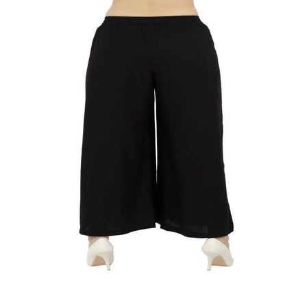 Lagi Women's Black Solid Palazzo (PLZ03A)