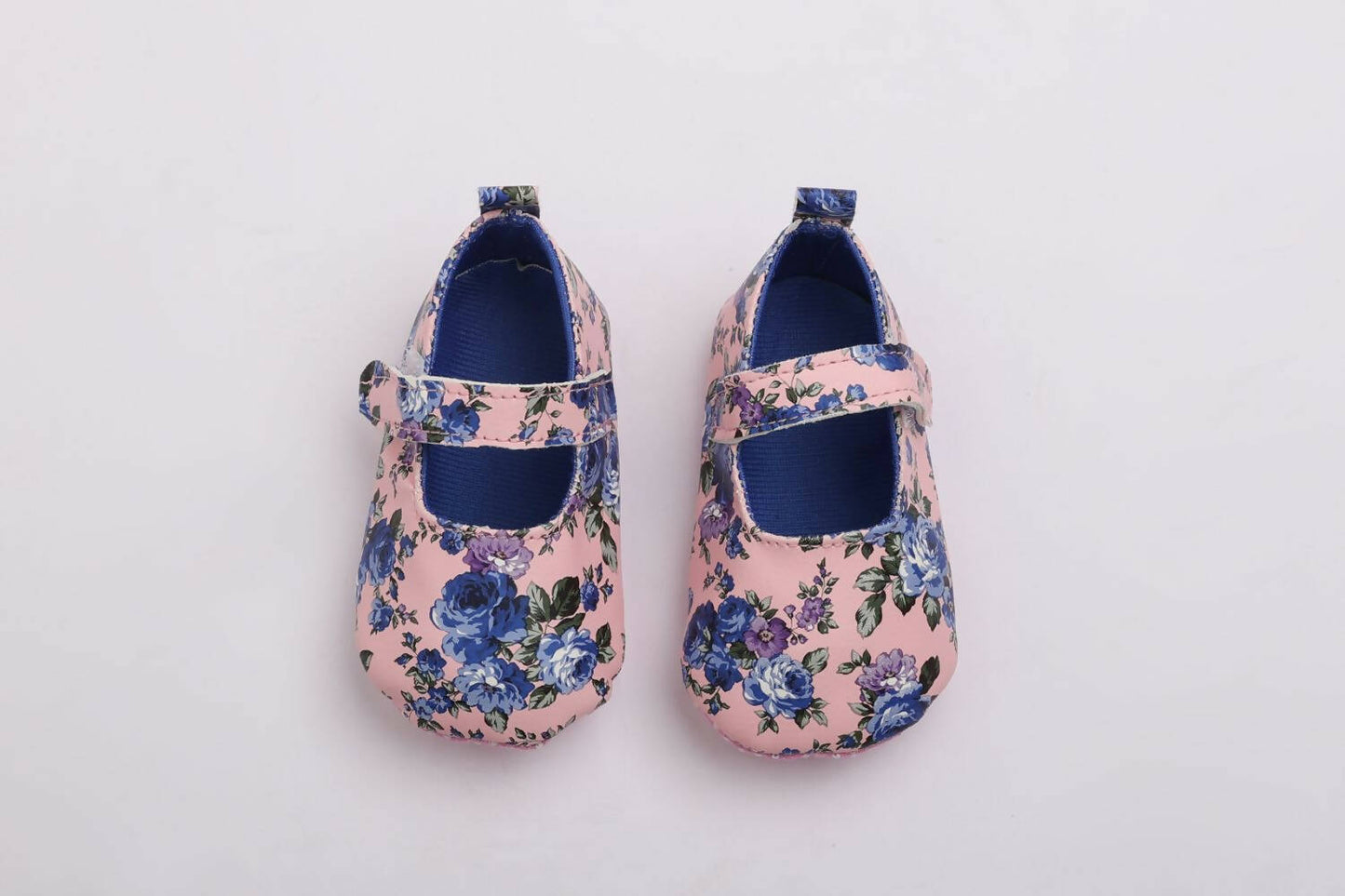Tiny Bugs Girls Flowral Print Infants Booties - Blue