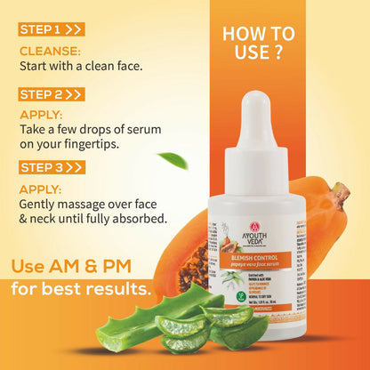 Ayouthveda Blemish Control Papaya Vera Face Serum